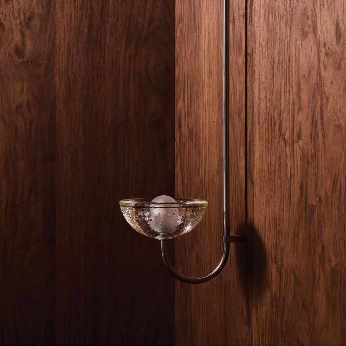 Aurelia Wall Light Large Cast Glass, Brushed Nickel